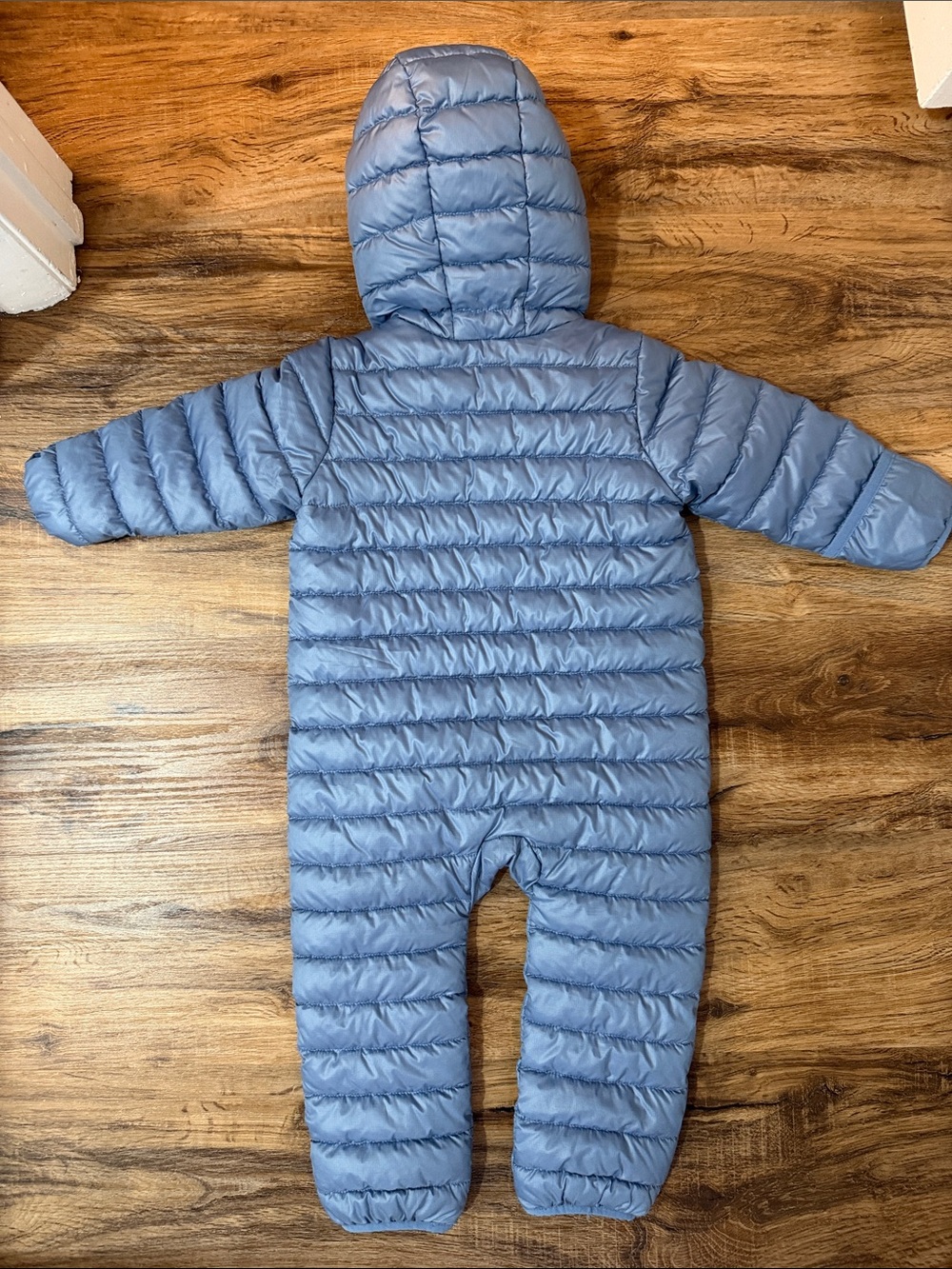 Primary Light Blue Quilted Hooded One-Piece Puffer Snow Suit Recycled Poly - Picture 5 of 5